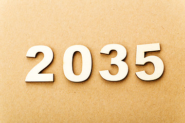 Image showing Wooden text for year 2035