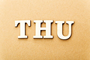 Image showing Wooden text for Thursday