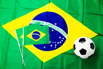 Image showing Brazilian flag and football