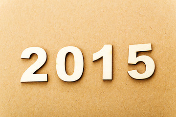 Image showing Wooden text for year 2015