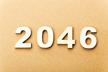 Image showing Wooden text for year 2046