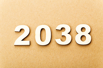 Image showing Wooden text for year 2038