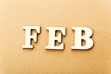 Image showing Wooden text for February