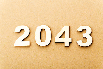 Image showing Wooden text for year 2043