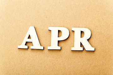 Image showing Wooden text for April