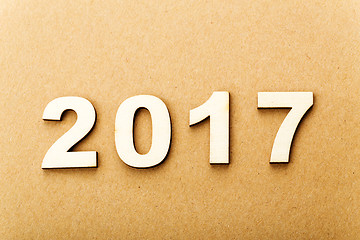 Image showing Wooden text for year 2017