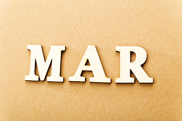 Image showing Wooden text for March