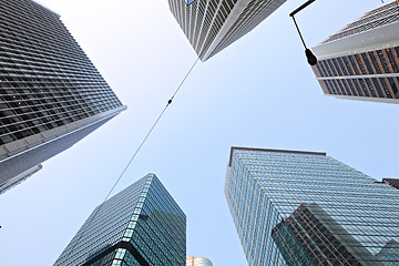 Image showing Business center from low angle view