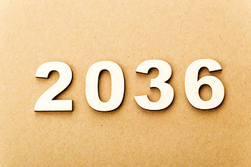 Image showing Wooden text for year 2036