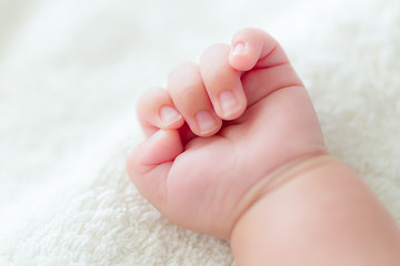 Image showing New born baby hand