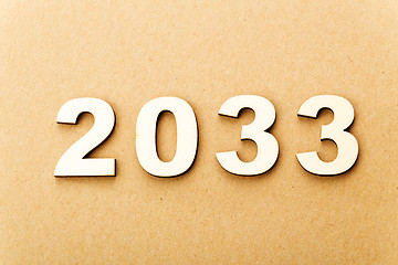 Image showing Wooden text for year 2033