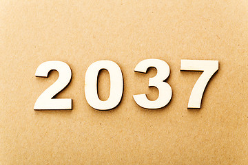 Image showing Wooden text for year 2037