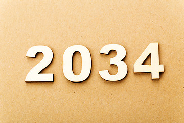 Image showing Wooden text for year 2034