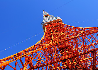 Image showing Tokyo tower from low angle