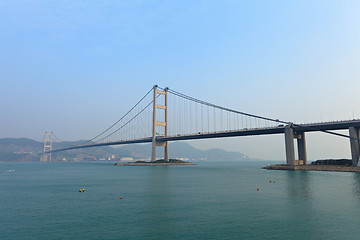 Image showing Tsing Ma bridge in Hong Kong