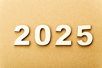 Image showing Wooden text for year 2025