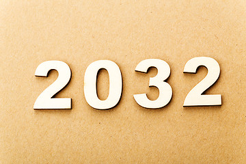 Image showing Wooden text for year 2032