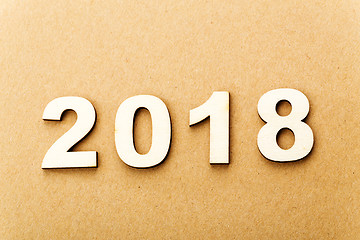 Image showing Wooden text for year 2018