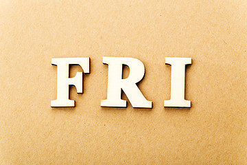 Image showing Wooden text for Friday