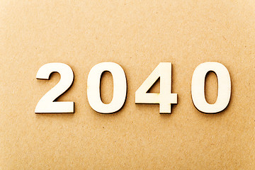 Image showing Wooden text for year 2040