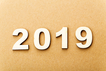 Image showing Wooden text for year 2019