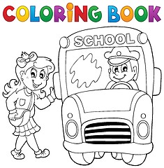 Image showing Coloring book school bus theme 3