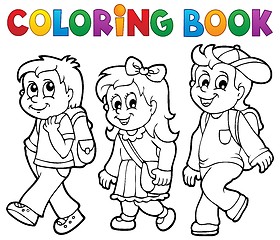 Image showing Coloring book school kids theme 2