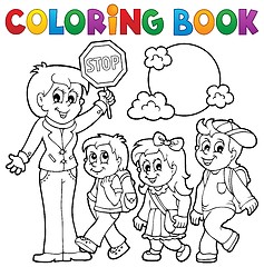 Image showing Coloring book school kids theme 1