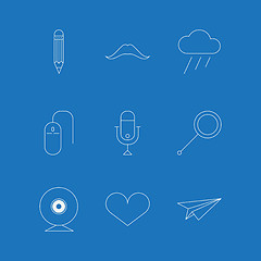 Image showing Vector outline icons for blog