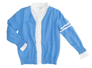 Image showing Trendy blue cardigan