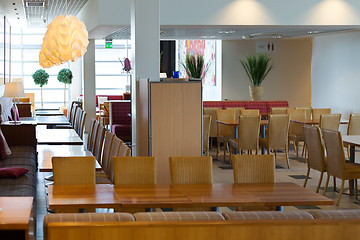 Image showing interior of the cafe in the morning