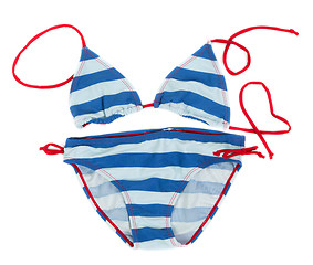 Image showing blue striped swimsuit