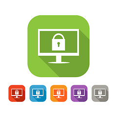 Image showing Color set of flat web safety icon