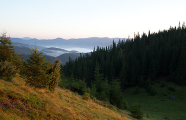 Image showing Sunrise on the mountain