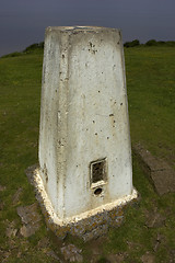 Image showing Ordinance survey trig point sand point England uk