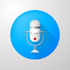 Image showing Vector icon for blog. White vertical microphone