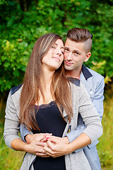 Image showing Happy smiling young couple outdoor