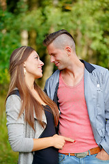 Image showing Happy smiling young couple outdoor