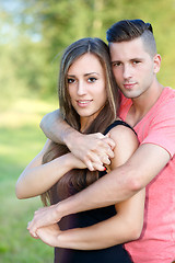 Image showing Happy smiling young couple outdoor