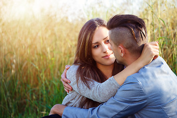 Image showing Happy smiling young couple outdoor