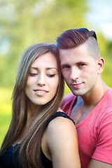 Image showing Happy smiling young couple outdoor