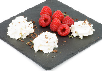 Image showing Raspberries Dessert