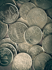 Image showing Retro look Euro coins background