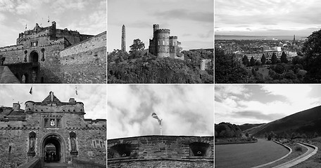 Image showing Retro look Edinburgh landmarks