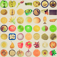 Image showing Retro look Food collage isolated