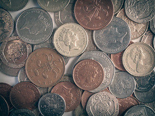 Image showing Retro look Pound coins