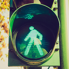 Image showing Retro look Green light