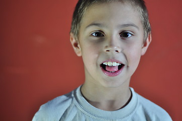 Image showing portrait of excited small boy