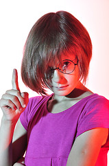 Image showing clever child wearing glasses