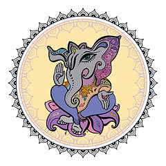 Image showing Lord Ganesha Hand drawn illustration.